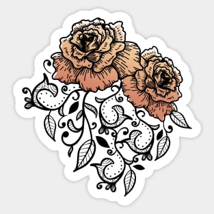 Cool floral rose Sticker